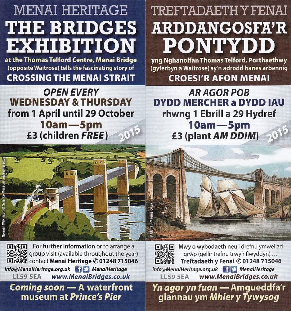 Bridges Exhibition opening times 2015 Menai Heritage Bridges Exhibition opening times 2015 Menai Heritage